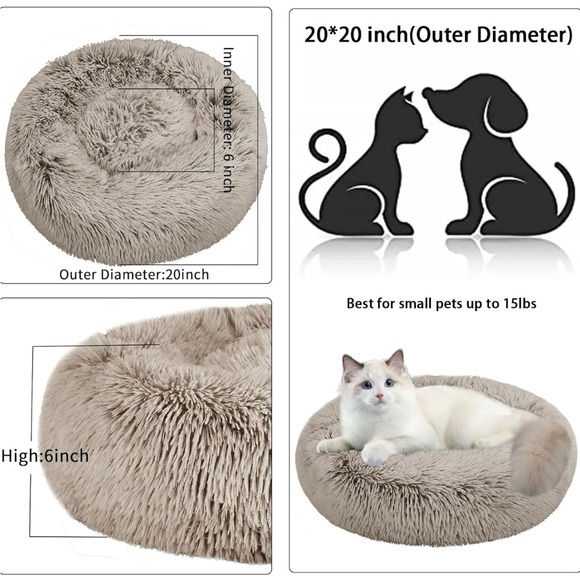 BNWT! Nisrada, 20” Cat/Dog Bed for Cats, for Small, Medium, Large Dogs, Washable - Picture 3 of 6